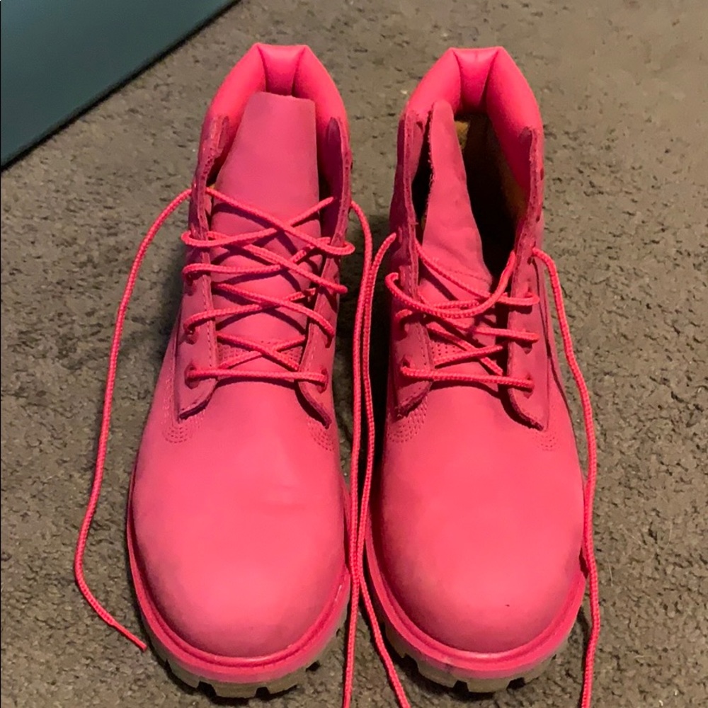 Pink timberland boots